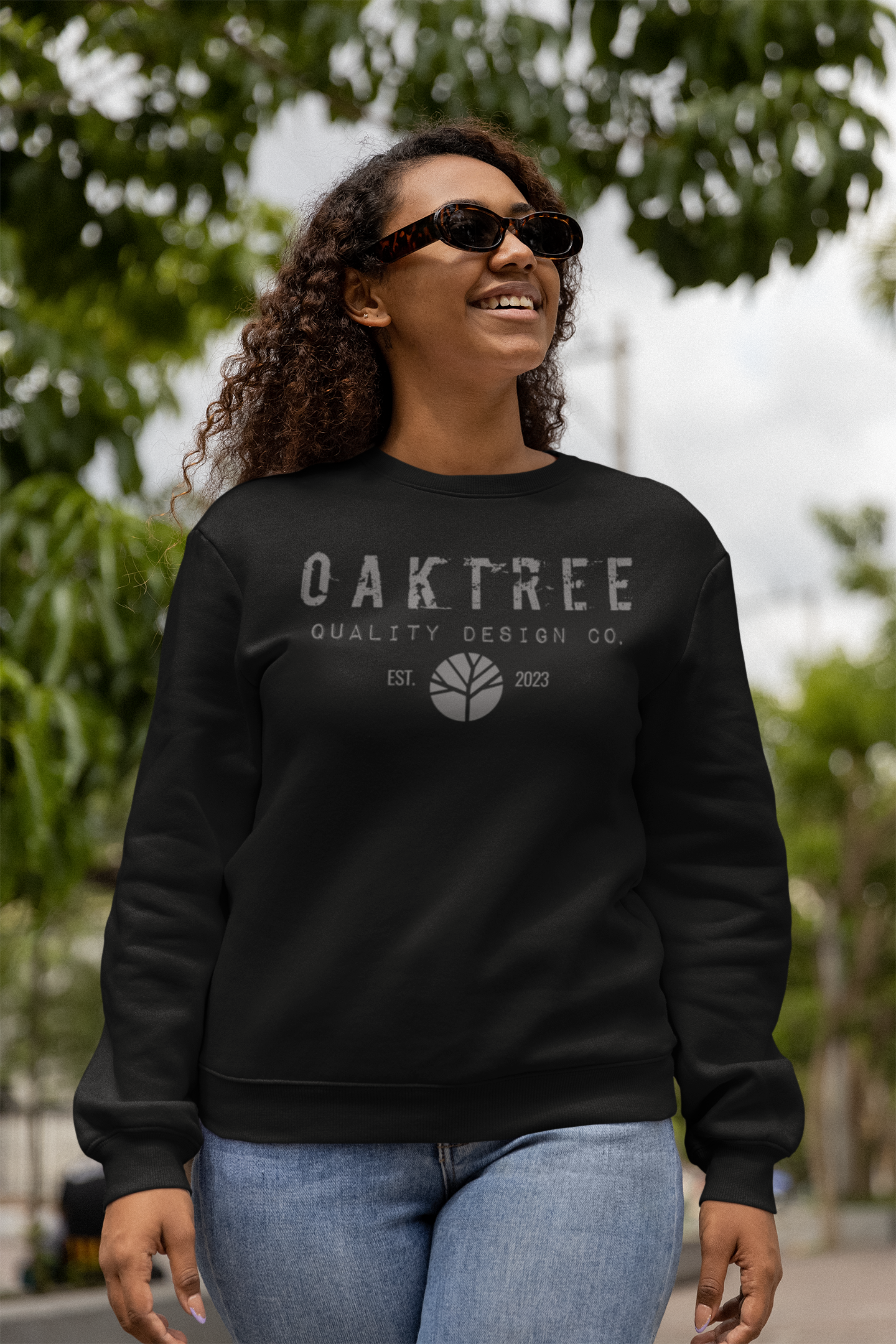 The Original Oak Crewneck-Minimal Stretch-Midweight Full Logo